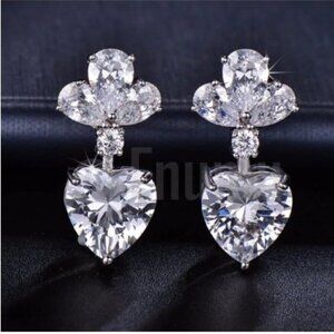 🎁Cute Heart Shaped  Zirconia Luxury Imitate Drop Earrings for Women, UNVN12474